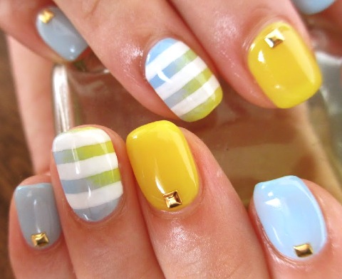 夏の定番ボーダーを もっと夏らしくしちゃいましたネイル 高円寺のネイルサロン Nail Haco Blog